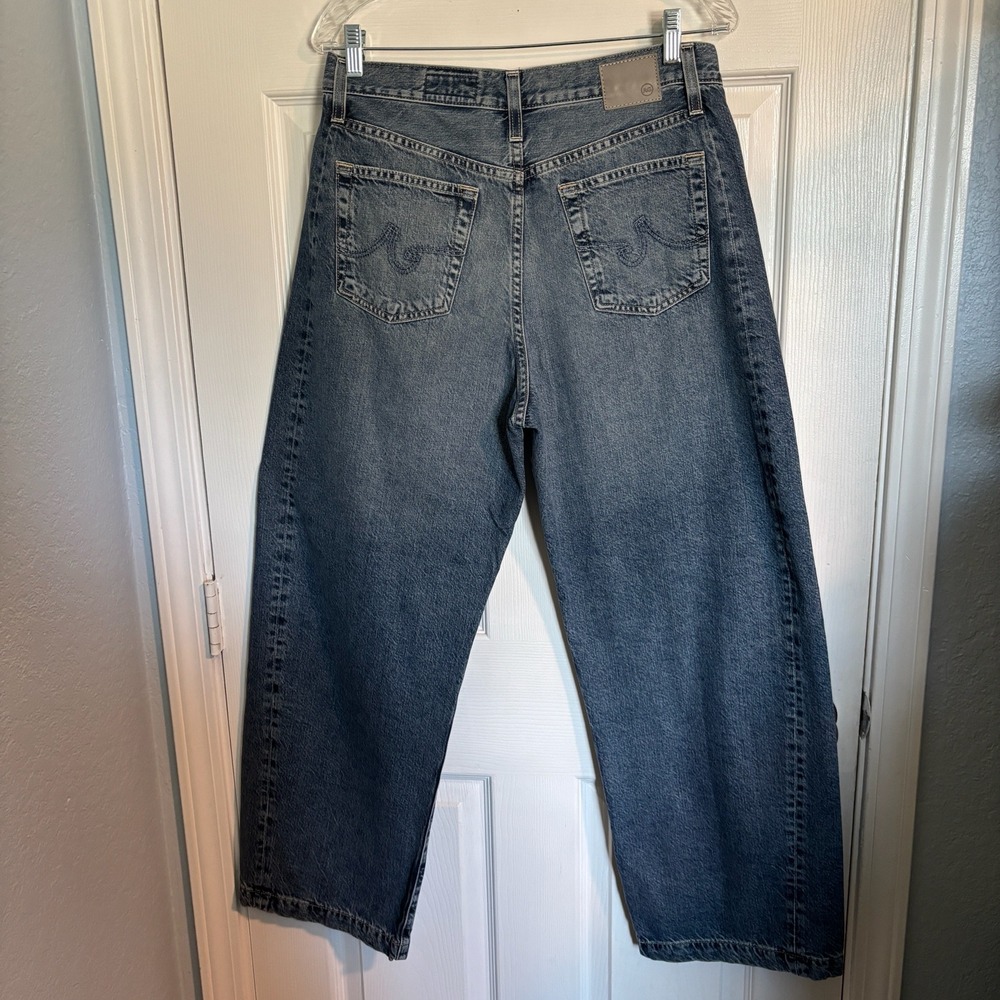 AG Adriano Goldschmied Hattie High Rise Barrel Wide Leg Blue Medium Wash Jean 29 - Picture 3 of 16